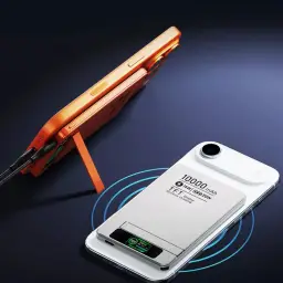 Magnetic Wireless Power Bank 10000mAh with Built-in Cable and Foldable Stand thumbnail 2