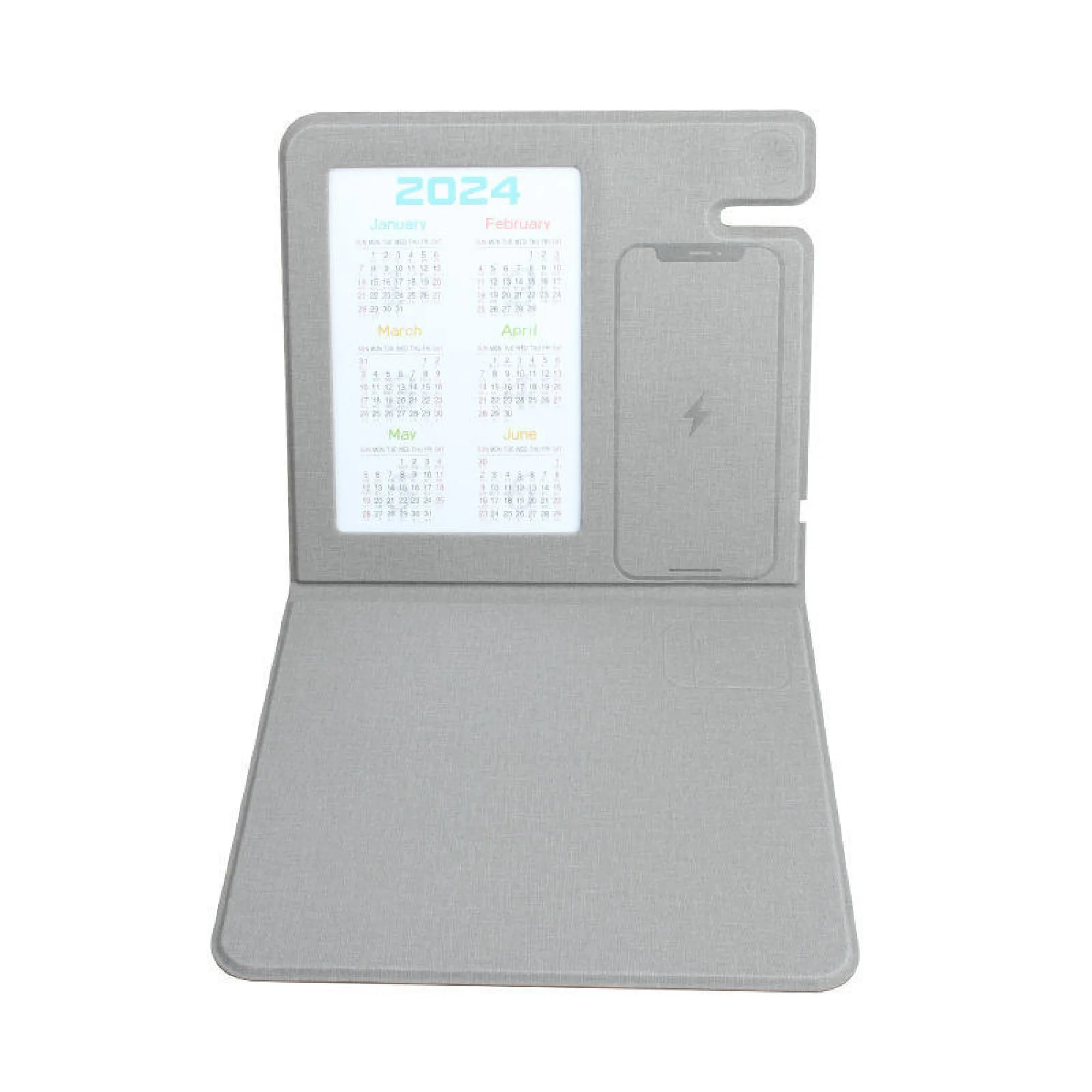 3-in-1 Wireless Charging PU Leather Calendar Mouse Pad