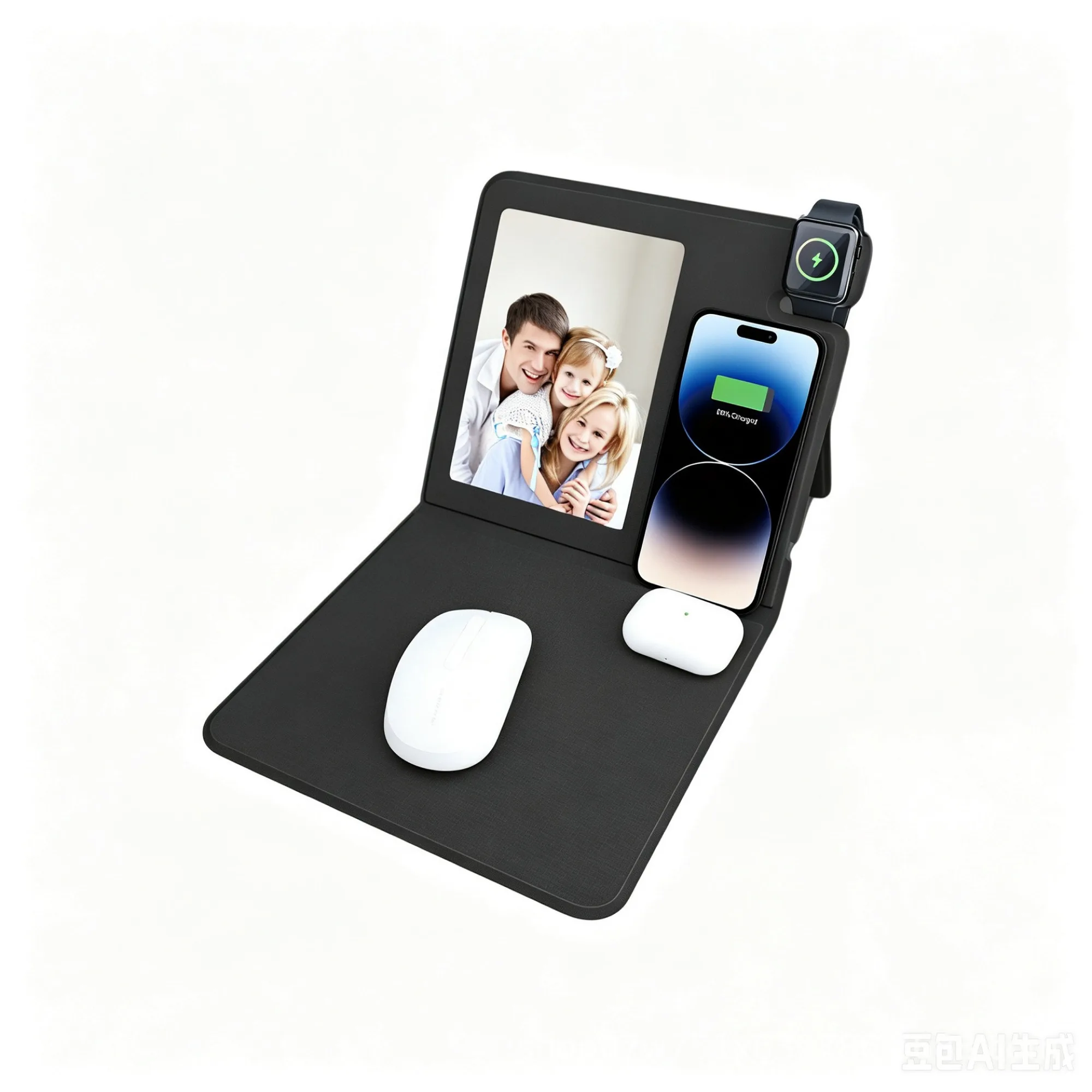 3-in-1 Wireless Charging PU Leather Calendar Mouse Pad thumbnail 6