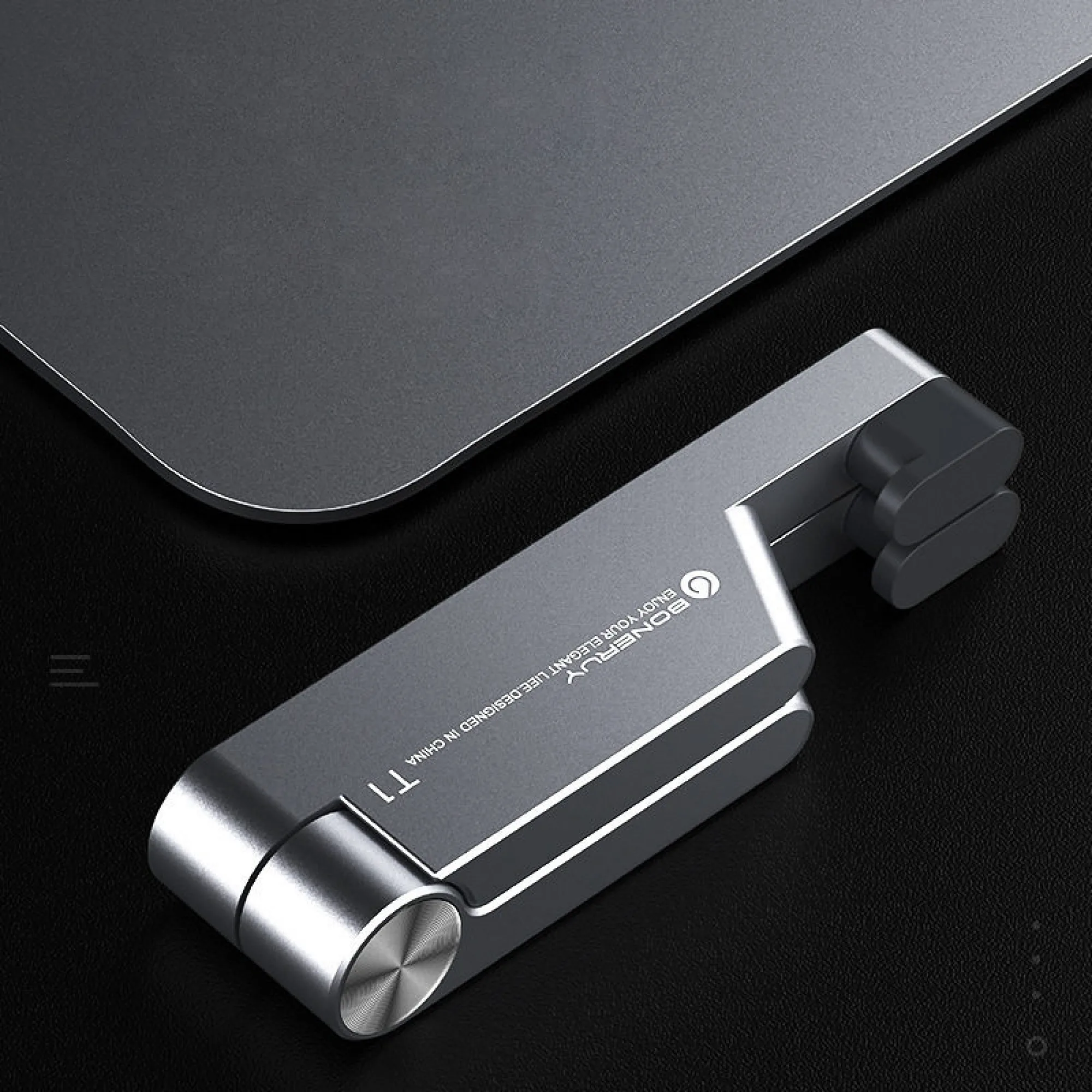 Foldable V-Shaped Aluminum Alloy Desktop Stand for Phones and Tablets thumbnail 7