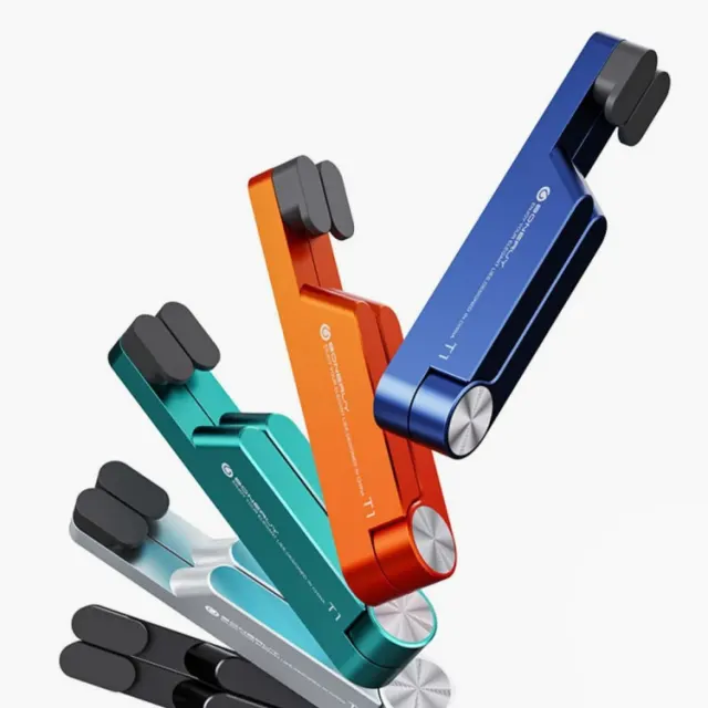 Foldable V-Shaped Aluminum Alloy Desktop Stand for Phones and Tablets