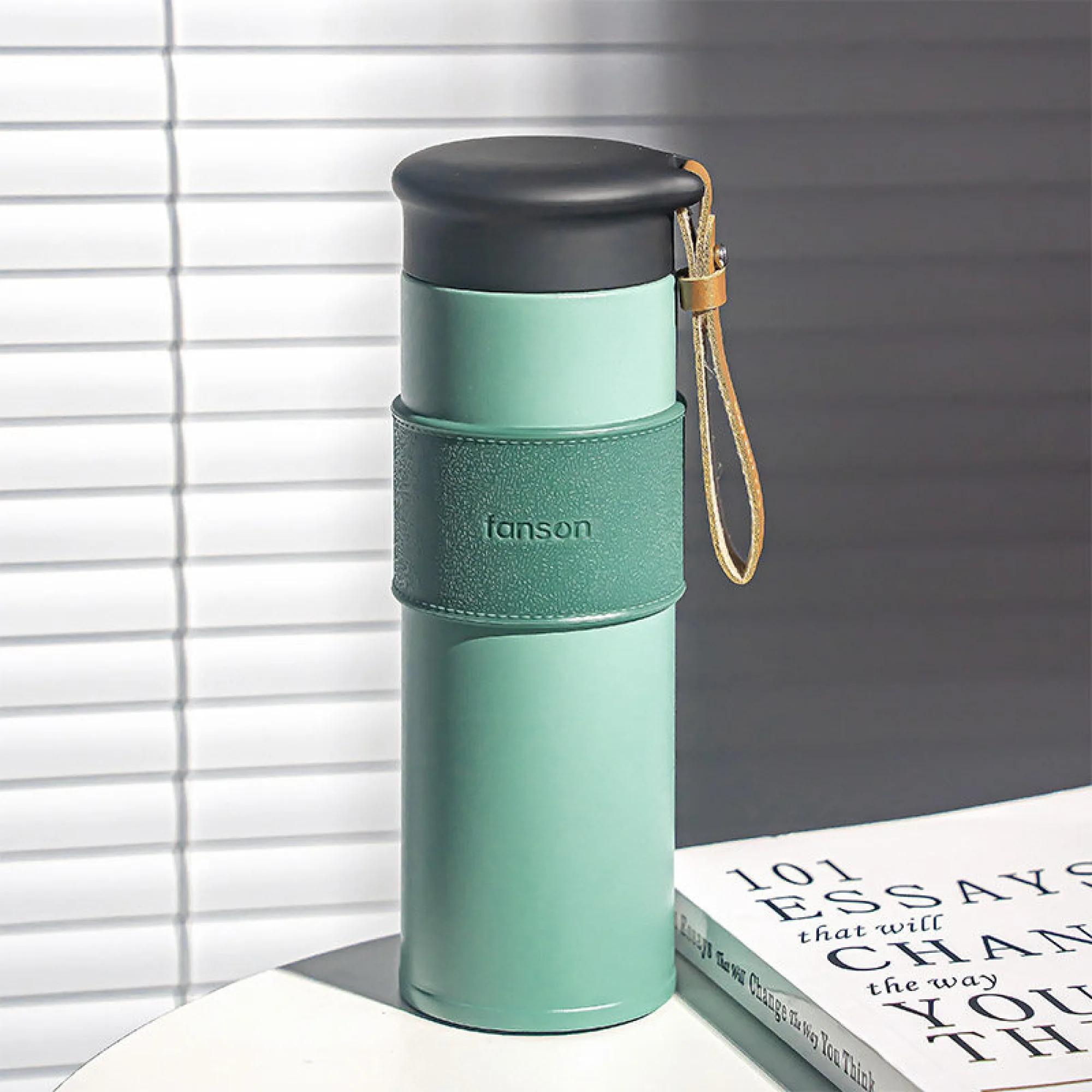 Insulated Stainless Steel Travel Mug with Tea Infuser thumbnail 4