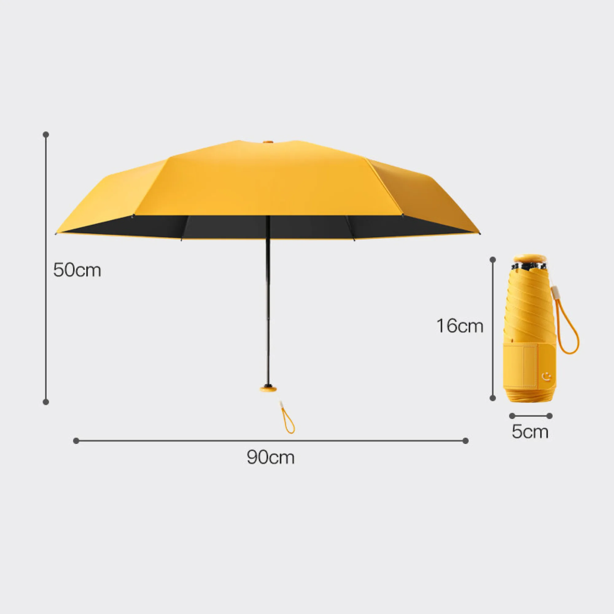 Five-Fold Capsule Umbrella for Sun and Rain thumbnail 9