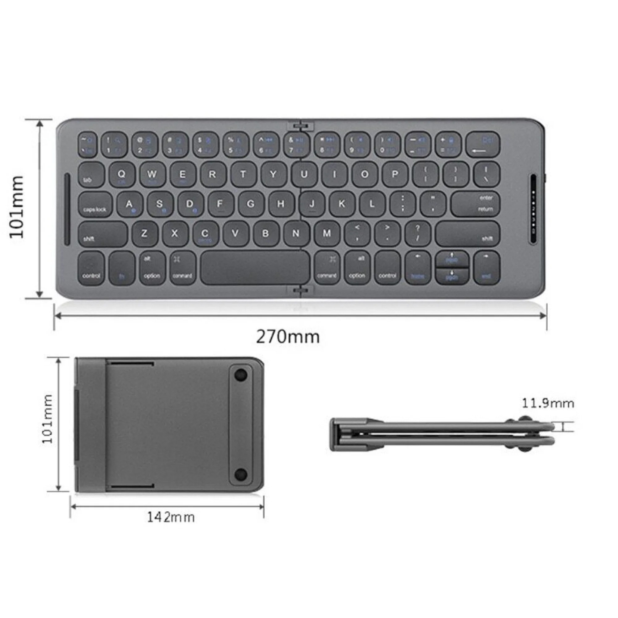 Foldable Bluetooth Keyboard with Two-Fold Design and 65 Keys thumbnail 8