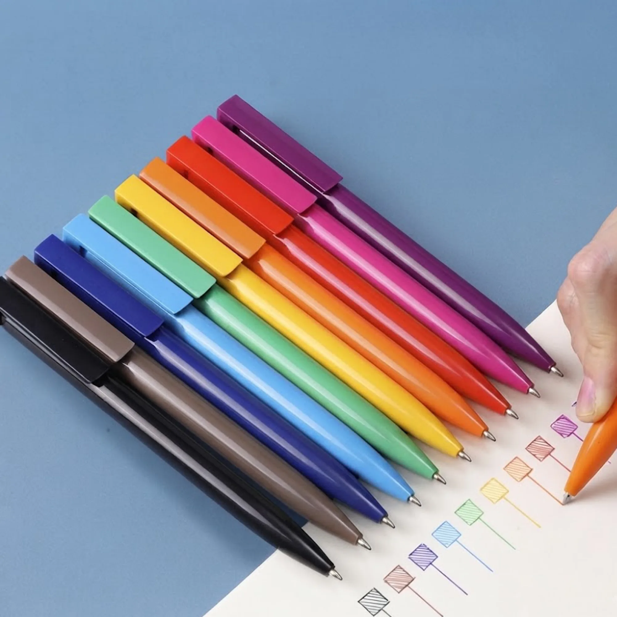 Multi-Color Retractable Ballpoint Pen Set thumbnail 2