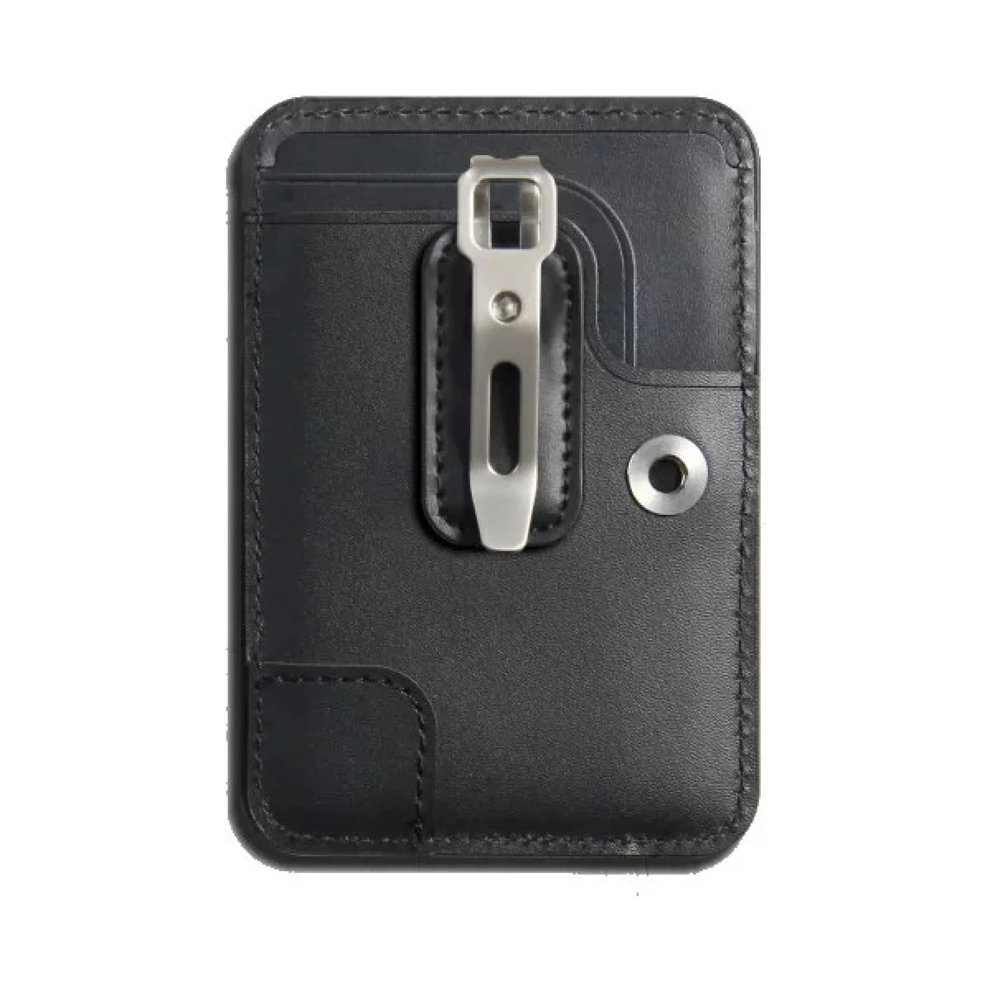 Top-Grain Leather Card Holder with Metal Clip and Lanyard Option thumbnail 7