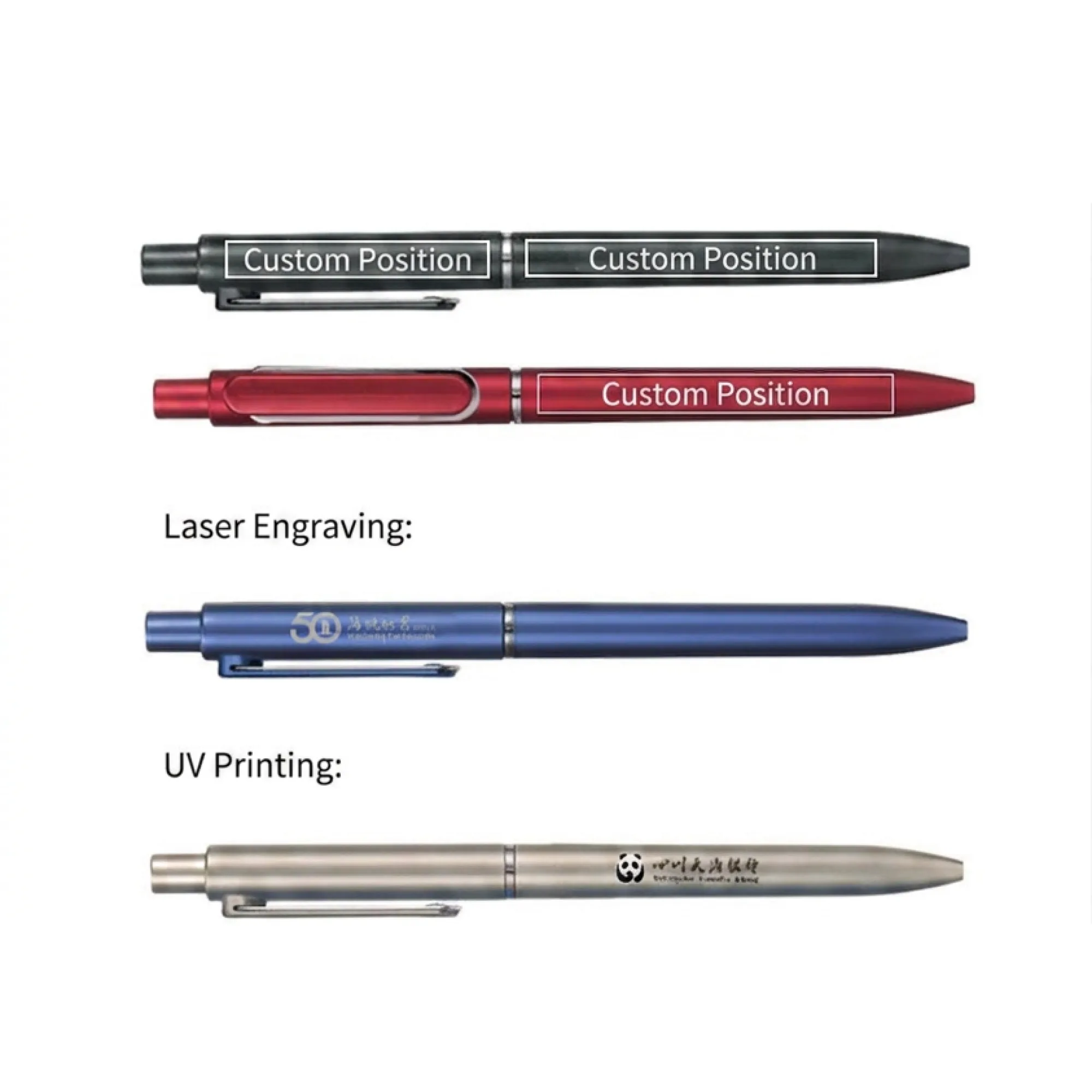 DeYa A12 Metal Retractable Ballpoint Pen 0.5mm Black Ink thumbnail 2