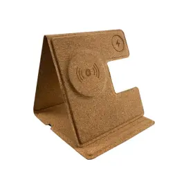 Cork Wireless Charging Stand with 15W Three-in-One Wireless Charging thumbnail 4