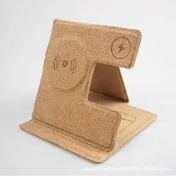 Cork Wireless Charging Stand with 15W Three-in-One Wireless Charging thumbnail 5
