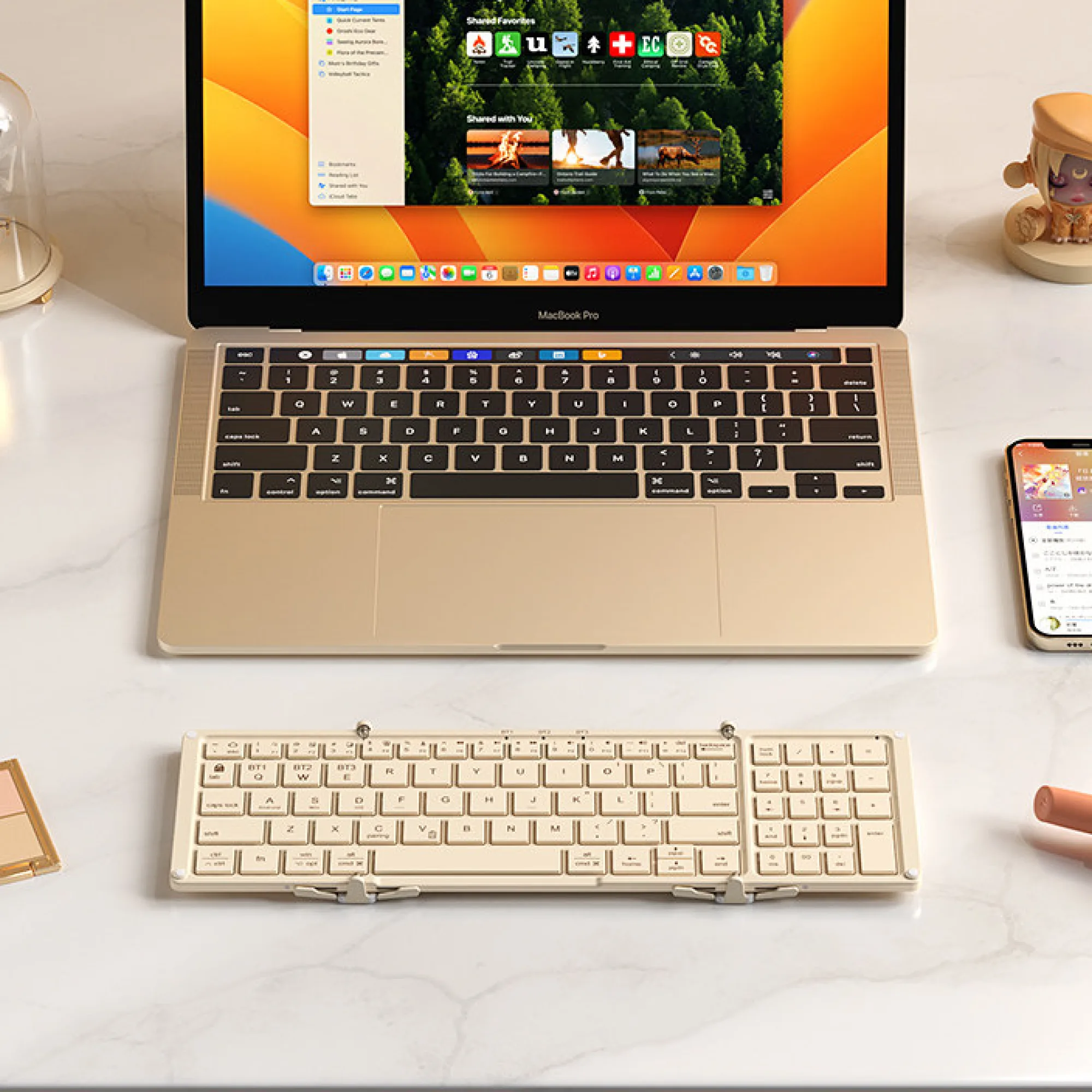 BOW Tri-fold Wireless Bluetooth Keyboard with Numeric Keypad thumbnail 4