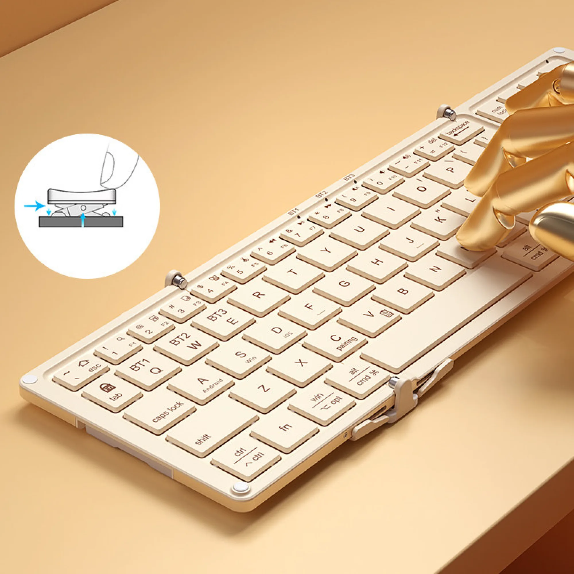 BOW Tri-fold Wireless Bluetooth Keyboard with Numeric Keypad thumbnail 3