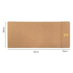 Natural Cork and Rubber Wireless Charging Mouse Pad with 15W Output thumbnail 3