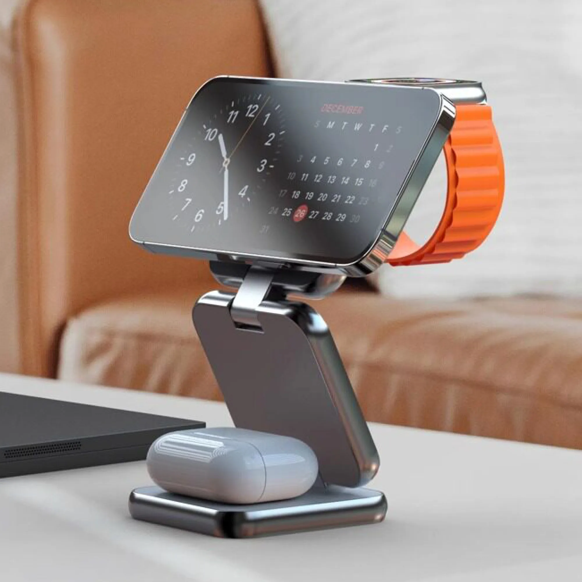 3-in-1 Wireless Charging Stand for Phone, Earphones, and Watch