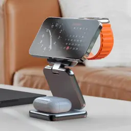 3-in-1 Wireless Charging Stand for Phone, Earphones, and Watch thumbnail 1