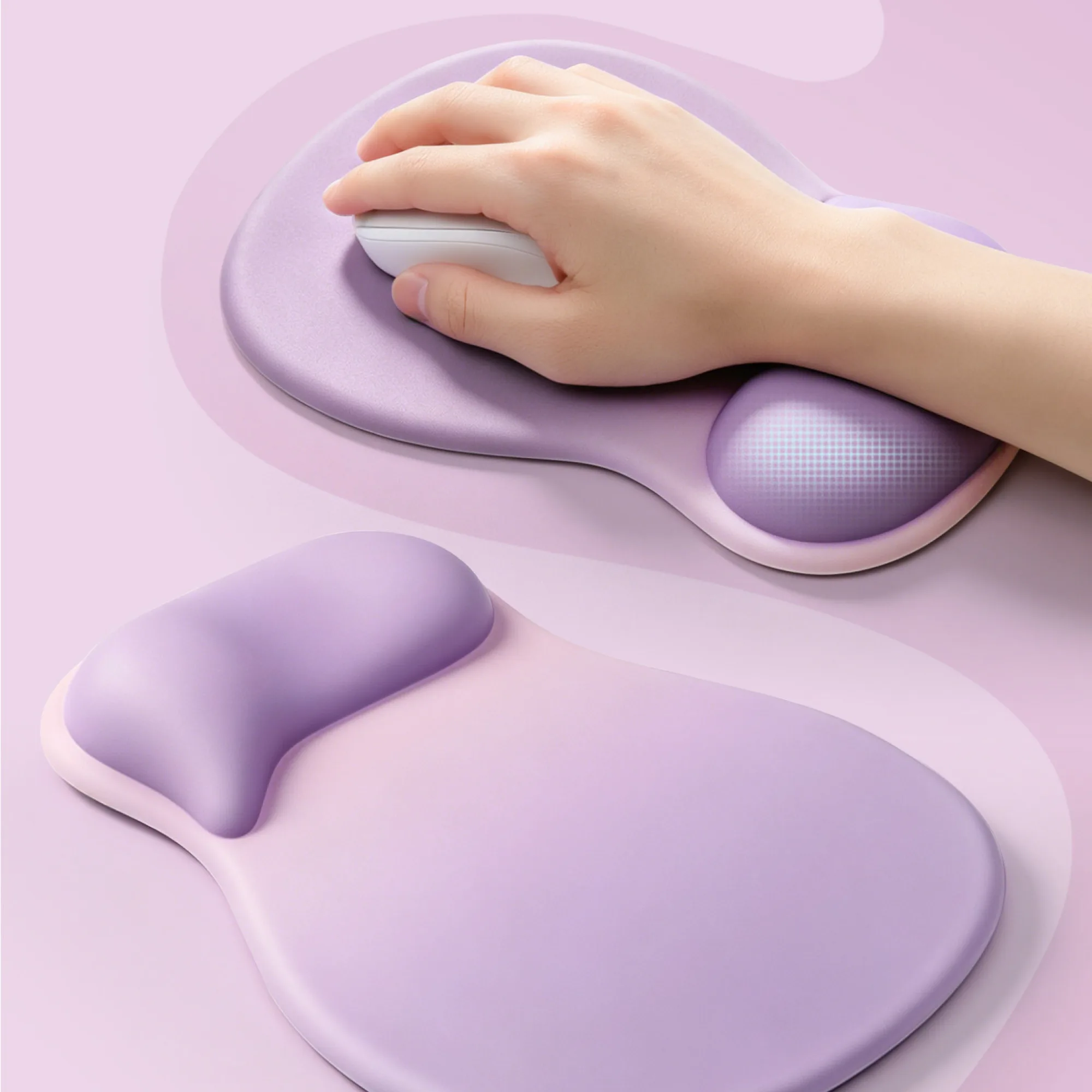 Ergonomic Waterdrop Wrist Rest Mouse Pad with Concave Support thumbnail 2