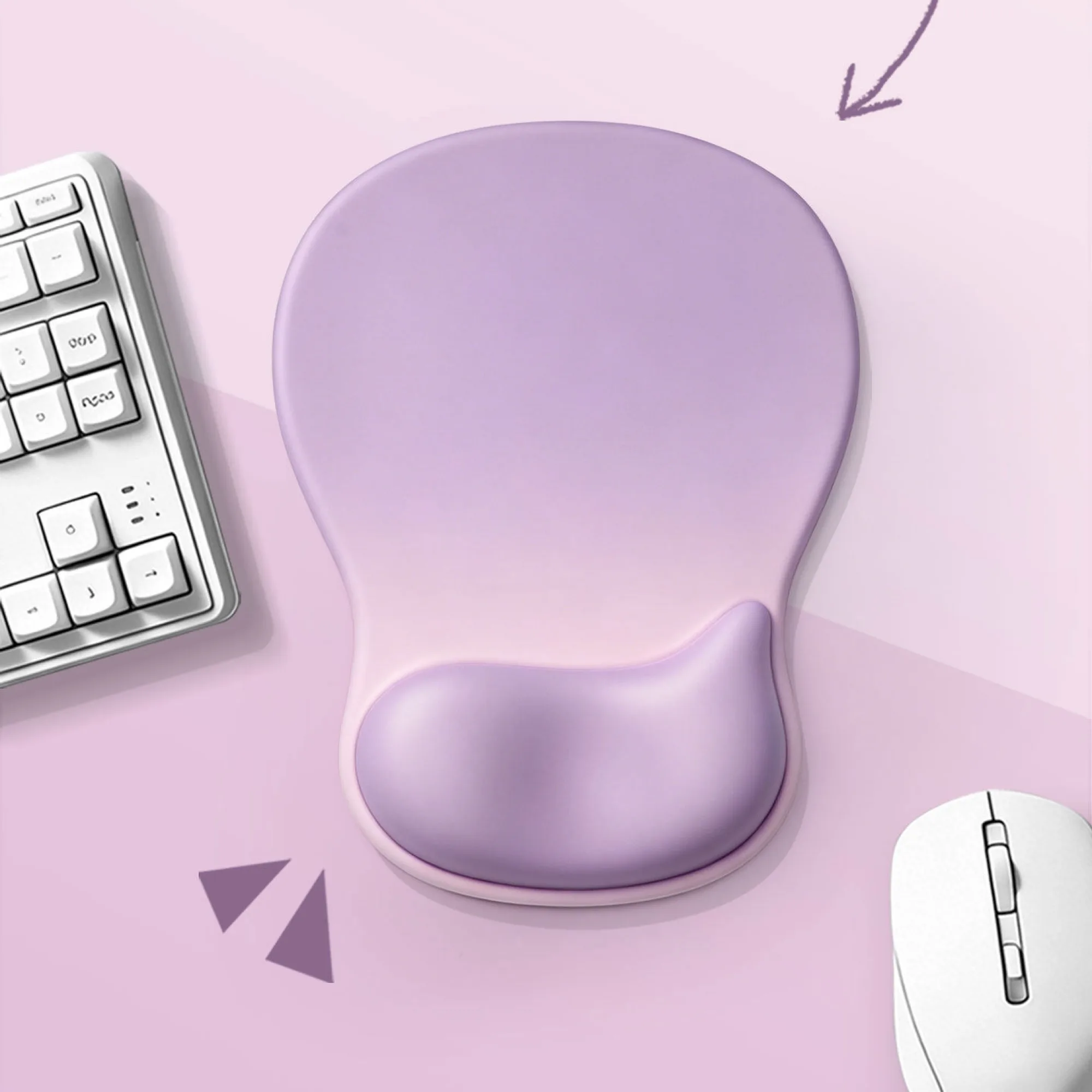 Ergonomic Waterdrop Wrist Rest Mouse Pad with Concave Support thumbnail 3