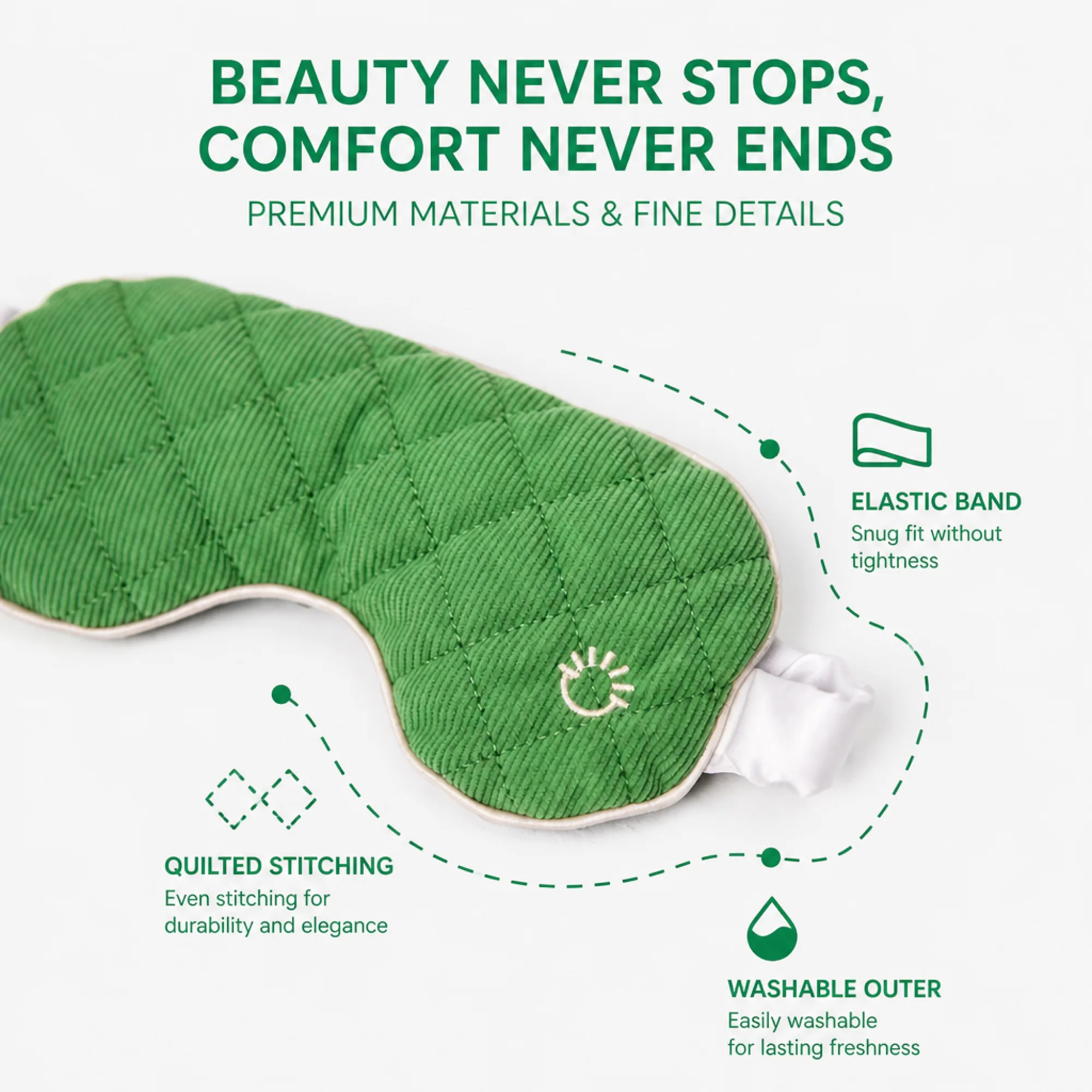 Dual-Use Eye Mask with Corduroy and Silk Sides