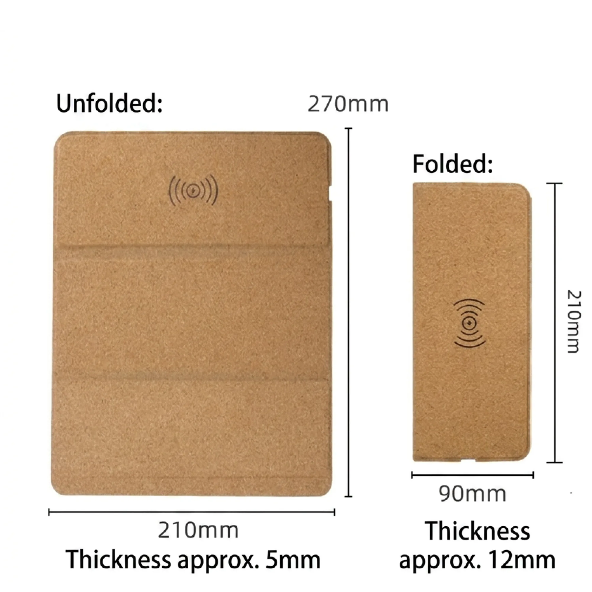 Folding Cork Mouse Pad with Magnetic Wireless Charging thumbnail 5