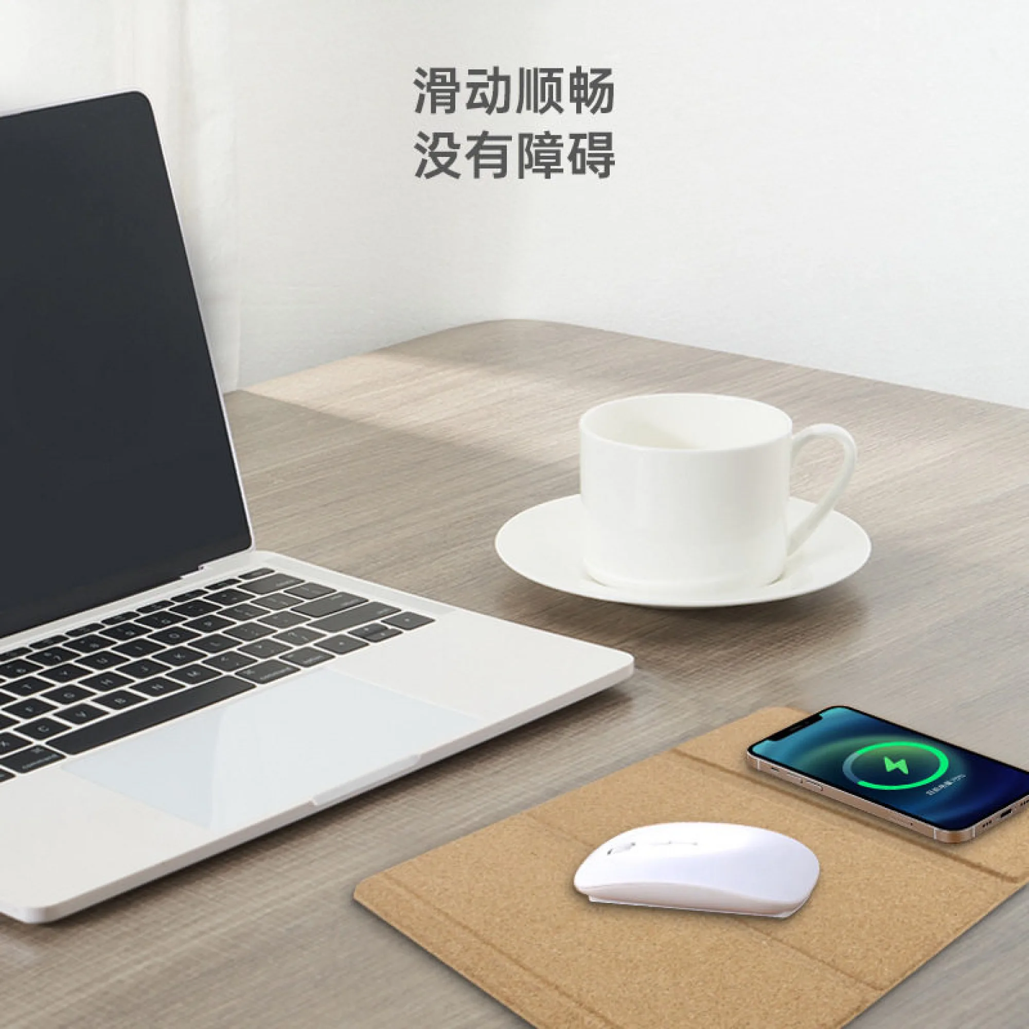 Folding Cork Mouse Pad with Magnetic Wireless Charging thumbnail 4