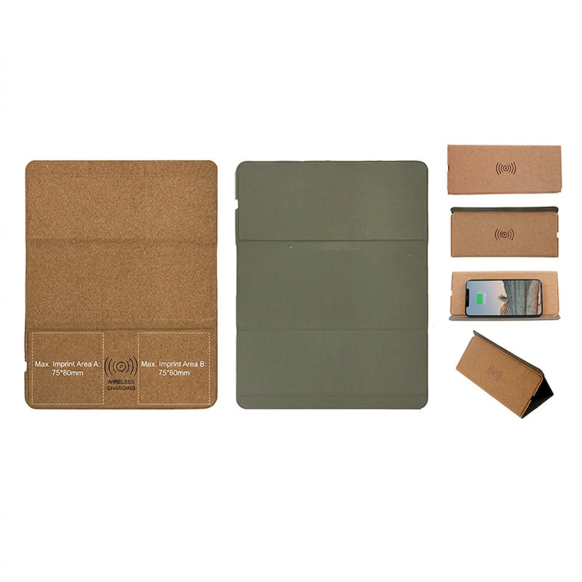 Folding Cork Mouse Pad with Magnetic Wireless Charging thumbnail 6