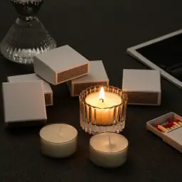 Aromatherapy Scented Candle with Ribbed Glass Holder thumbnail 3