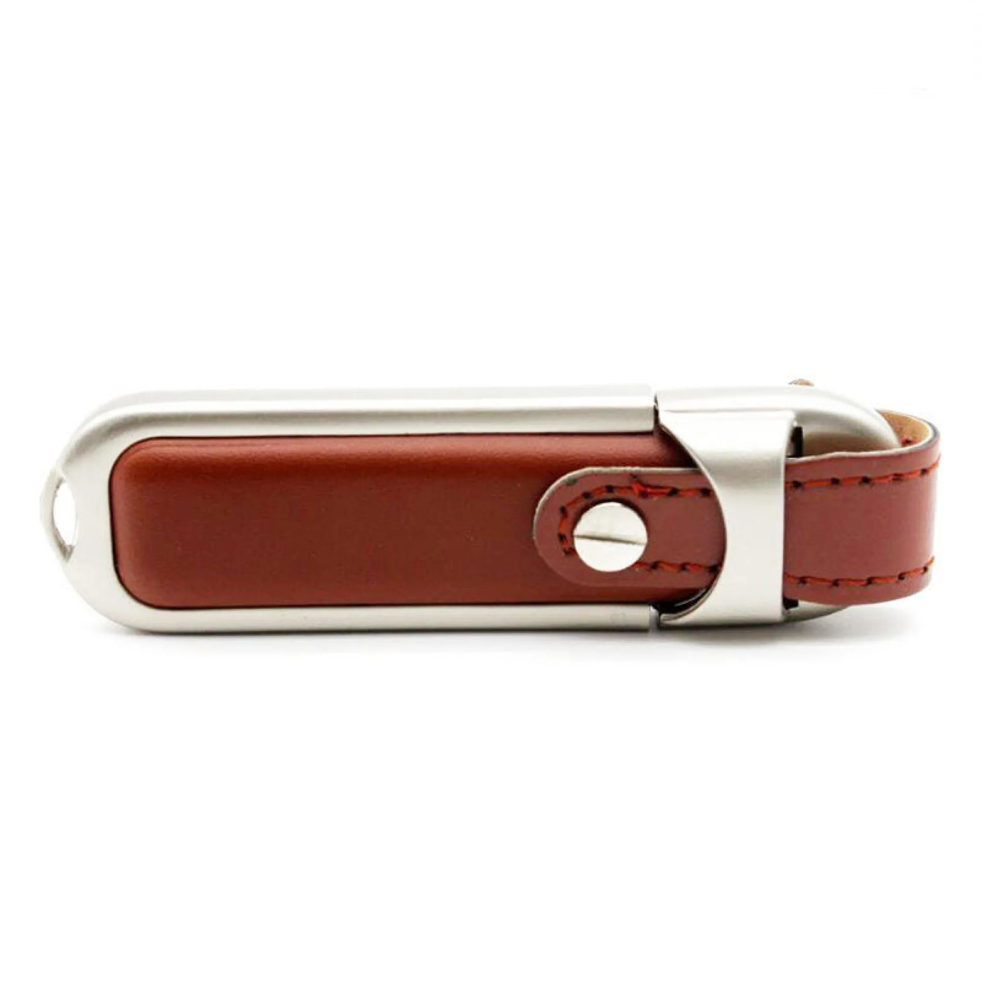 Leather-Wrapped USB Flash Drive with Metal Swivel Cap thumbnail 5