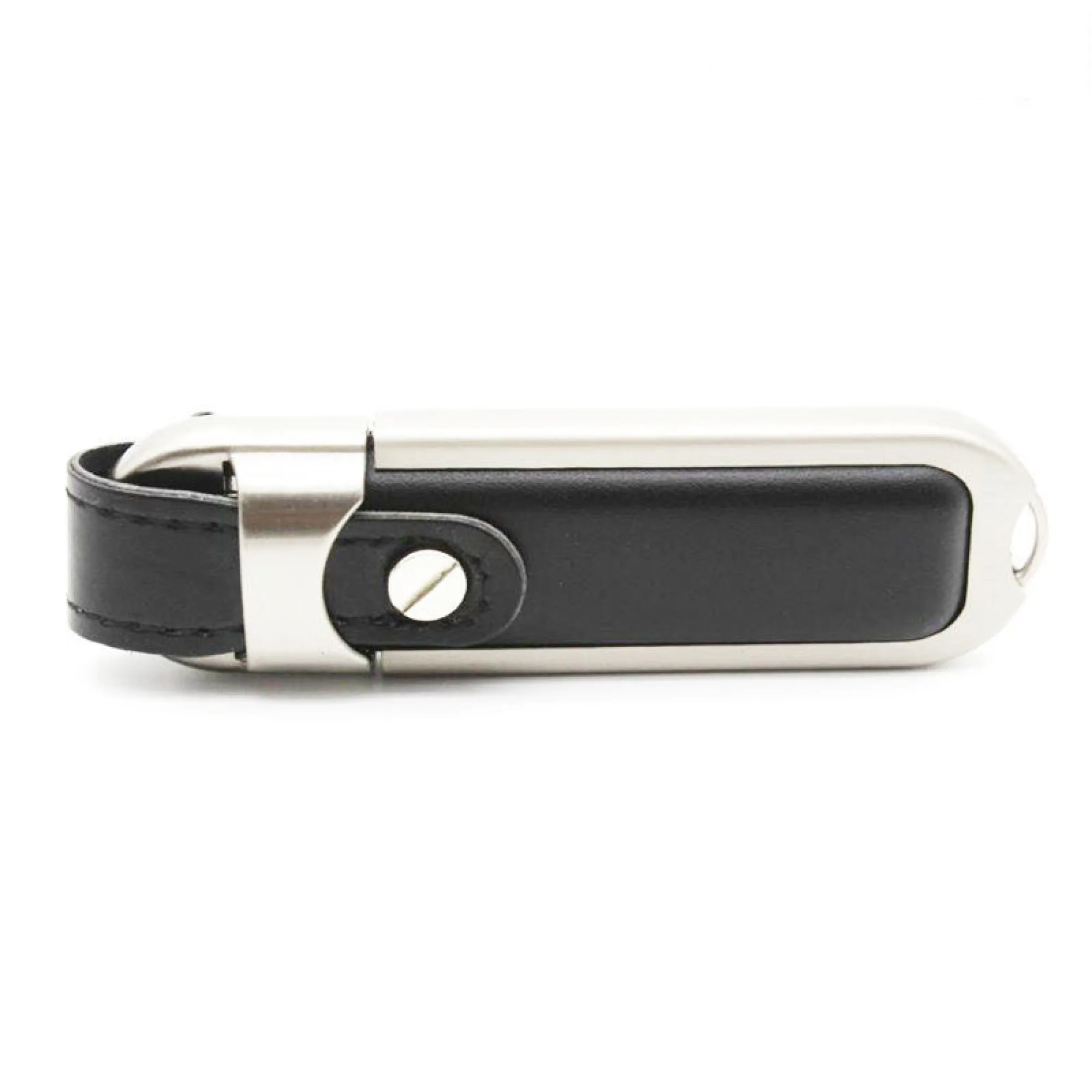 Leather-Wrapped USB Flash Drive with Metal Swivel Cap thumbnail 6