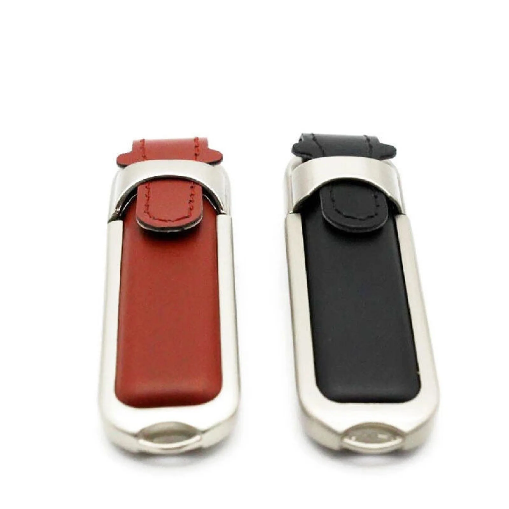 Leather-Wrapped USB Flash Drive with Metal Swivel Cap thumbnail 4