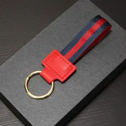 Woven Cowhide Leather Keychain with Key Ring thumbnail 11