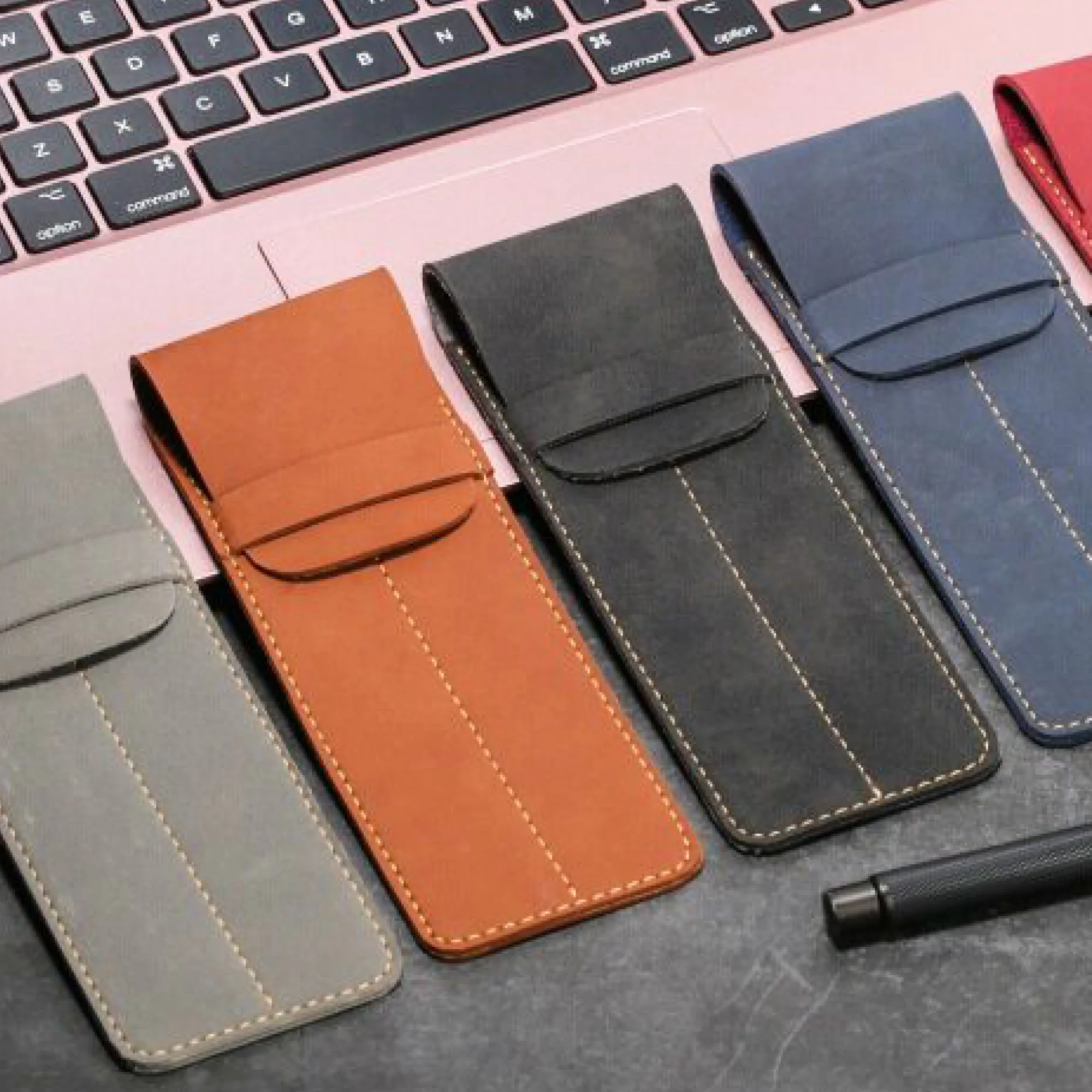 PU Leather Pen Case for Two Pens