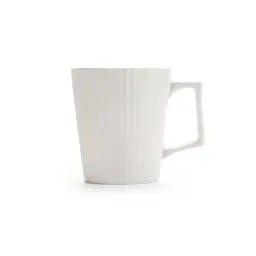 Ceramic Mug with Vertical Stripe Texture, 400 ml, White and Black thumbnail 1