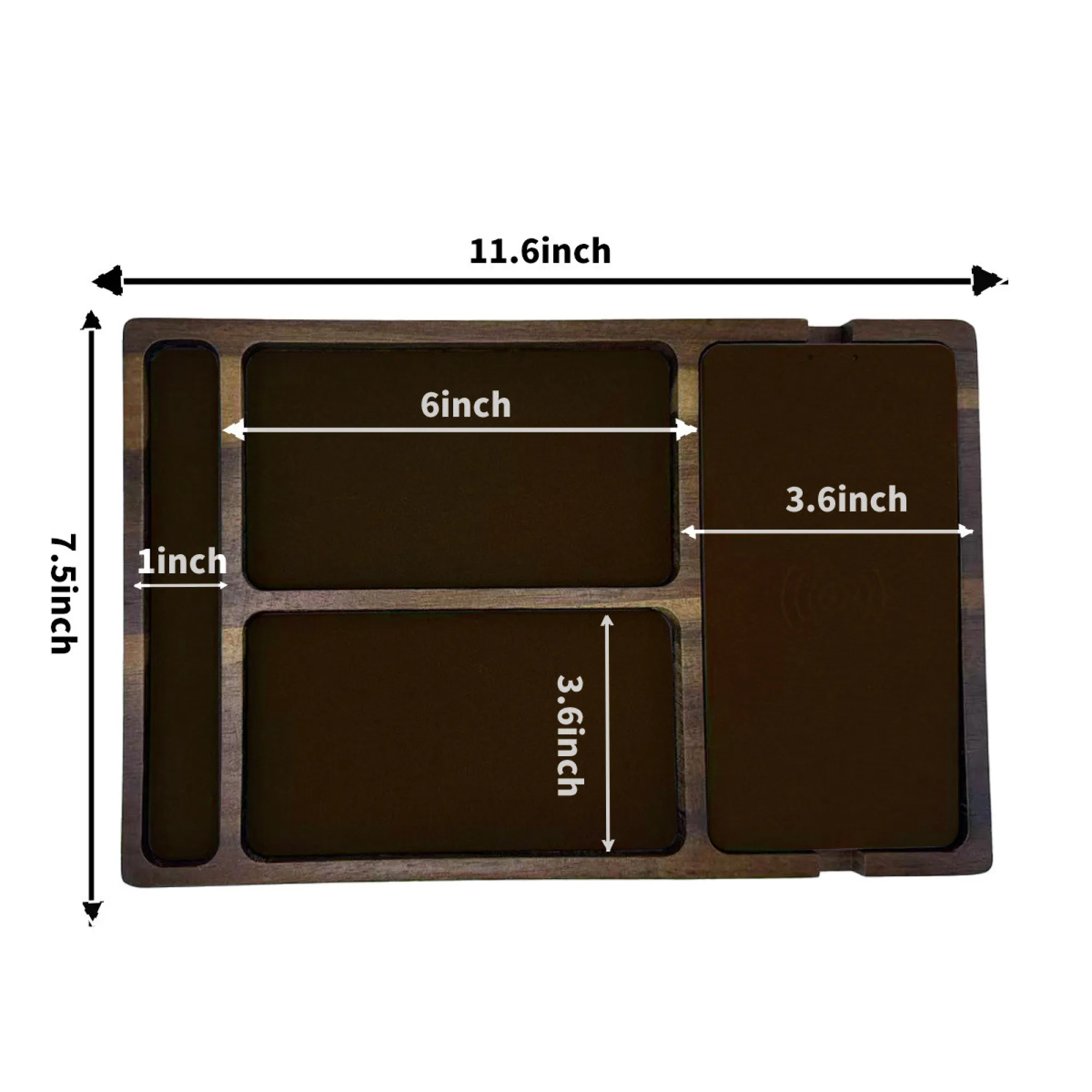 Solid Wood Wireless Charging Storage Box with 15W Output thumbnail 6