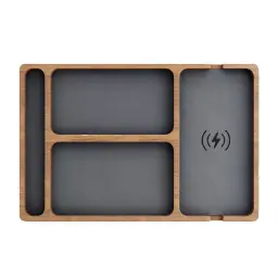 Solid Wood Wireless Charging Storage Box with 15W Output thumbnail 7