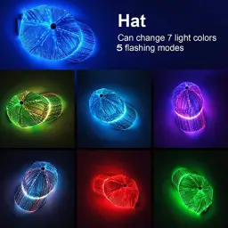 LED Fiber Optic Luminous Baseball Cap thumbnail 4