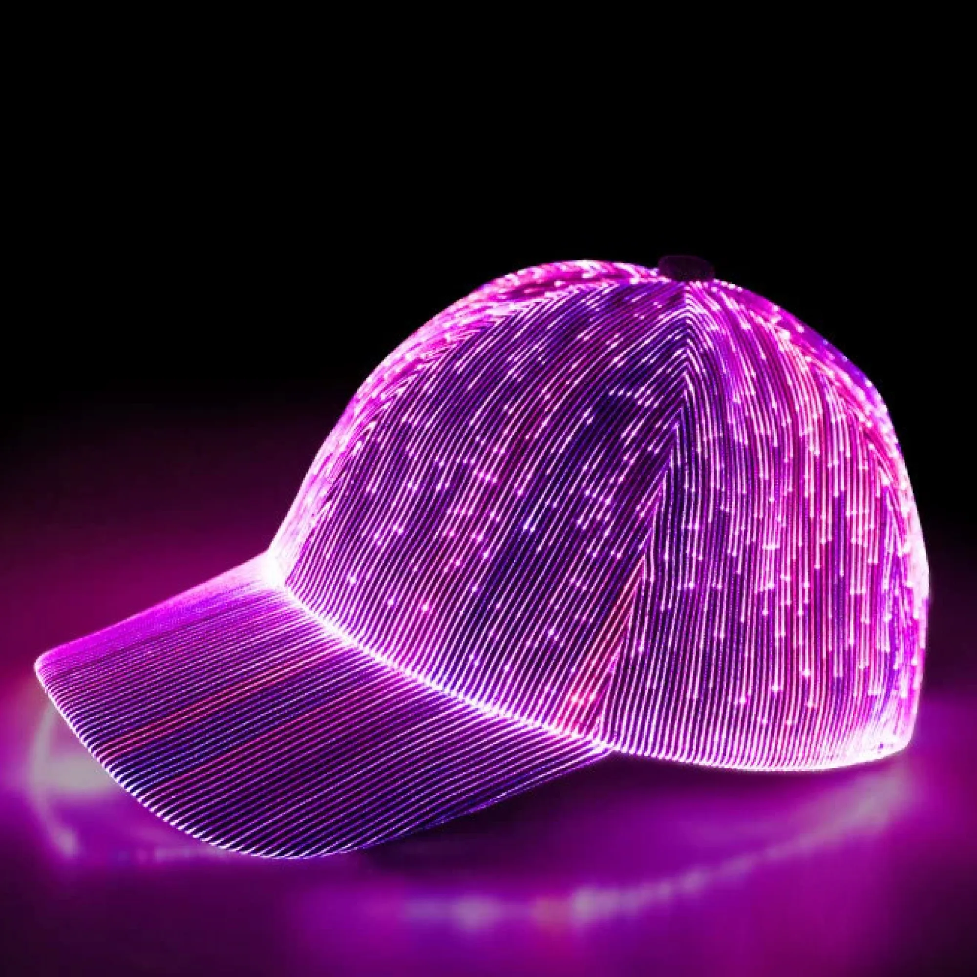 LED Fiber Optic Luminous Baseball Cap