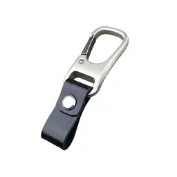 Genuine Leather Car Keychain with Metal Carabiner Clip thumbnail 1