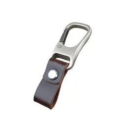 Genuine Leather Car Keychain with Metal Carabiner Clip thumbnail 3