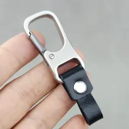 Genuine Leather Car Keychain with Metal Carabiner Clip thumbnail 6
