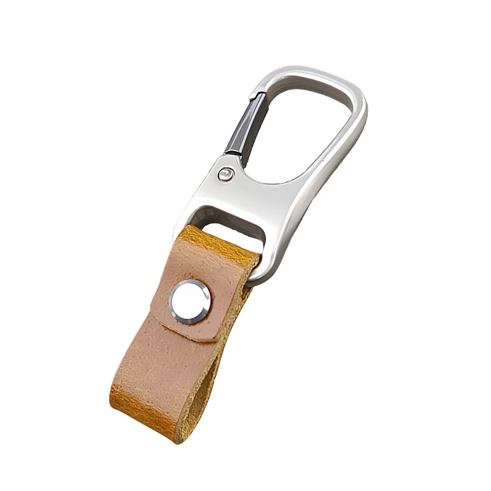 Genuine Leather Car Keychain with Metal Carabiner Clip thumbnail 7