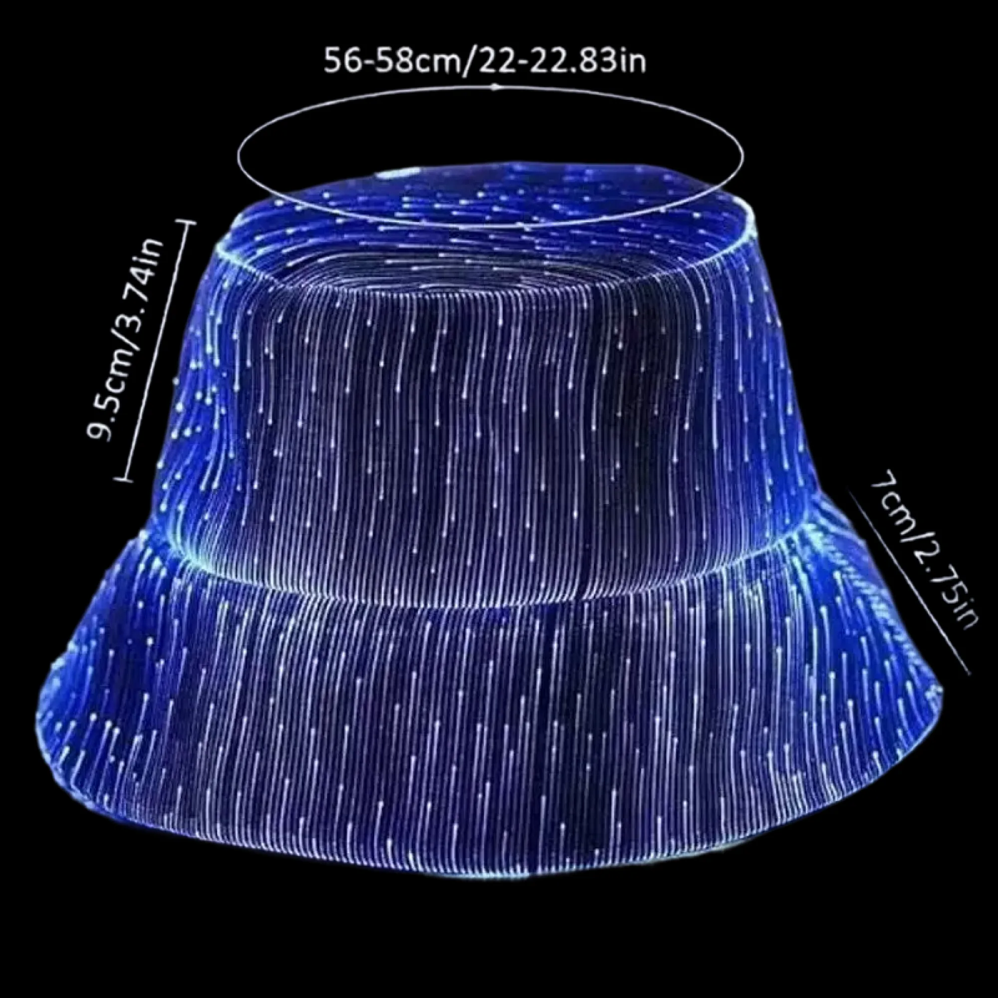 LED Fiber Optic Bucket Hat with 7 Solid Colors and 5 Flashing Modes thumbnail 4