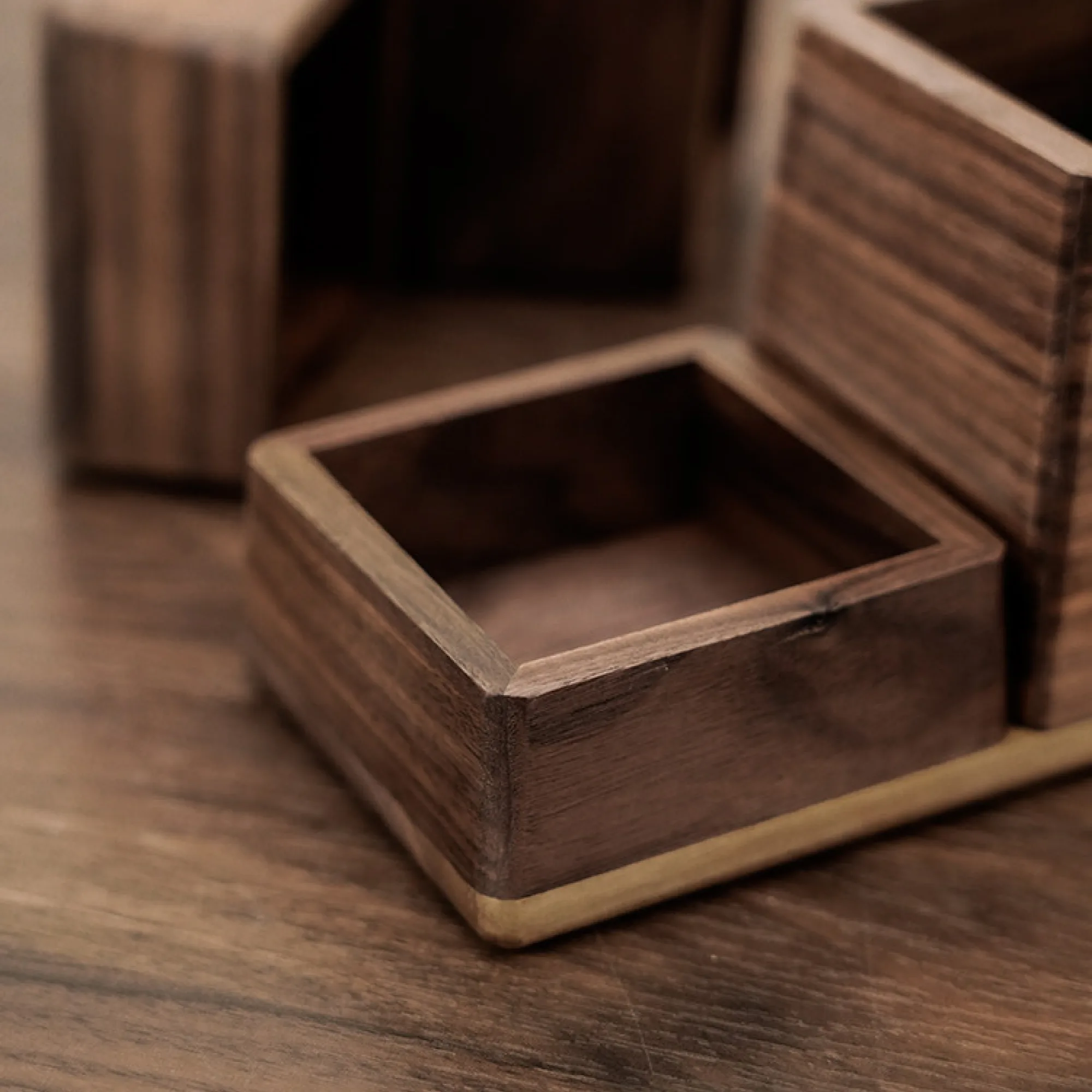 North American Black Walnut Office Desk Storage Organizer Set thumbnail 4