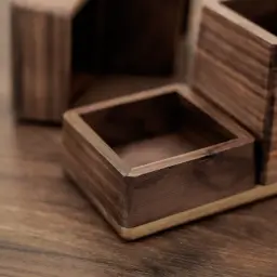 North American Black Walnut Office Desk Storage Organizer Set thumbnail 4