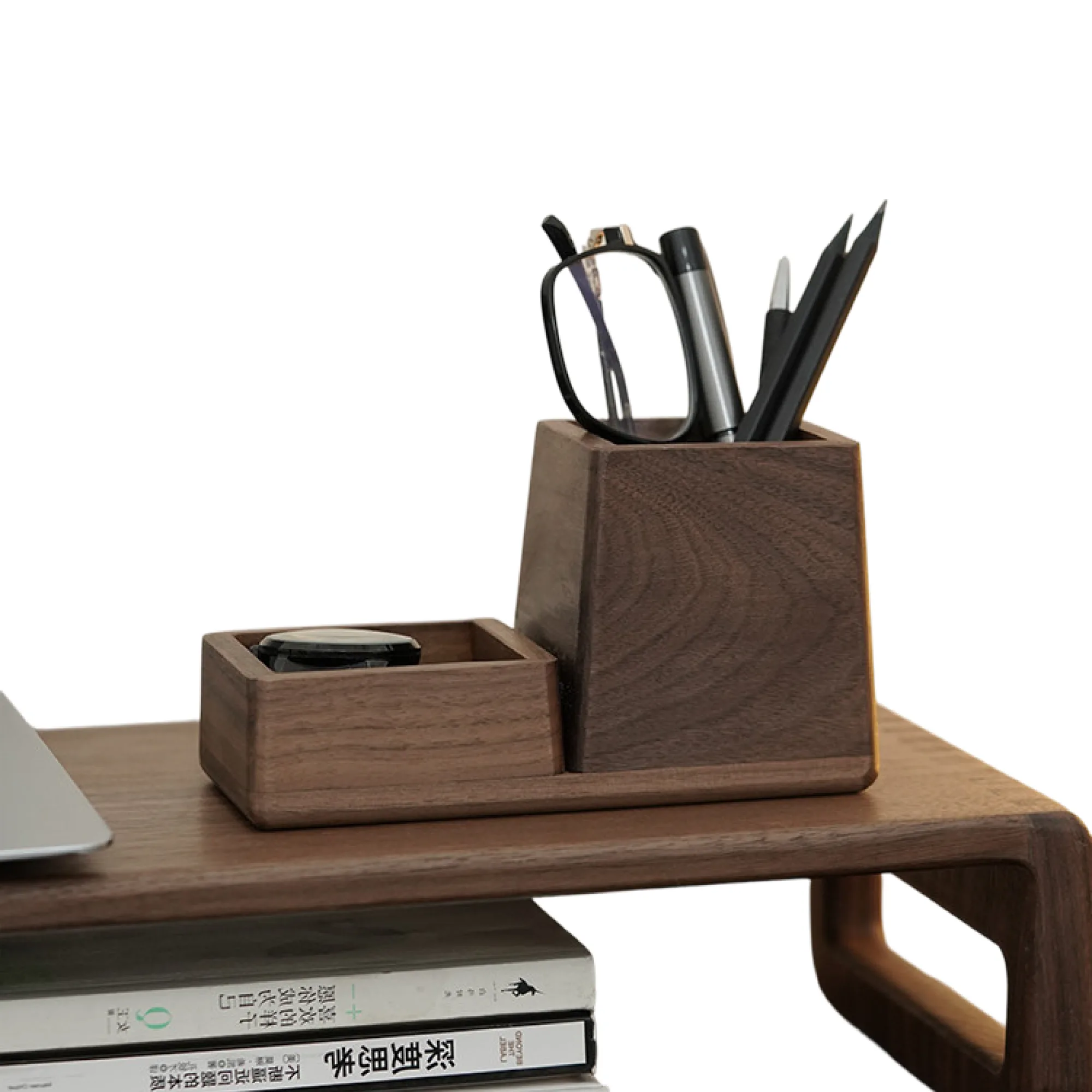 North American Black Walnut Office Desk Storage Organizer Set