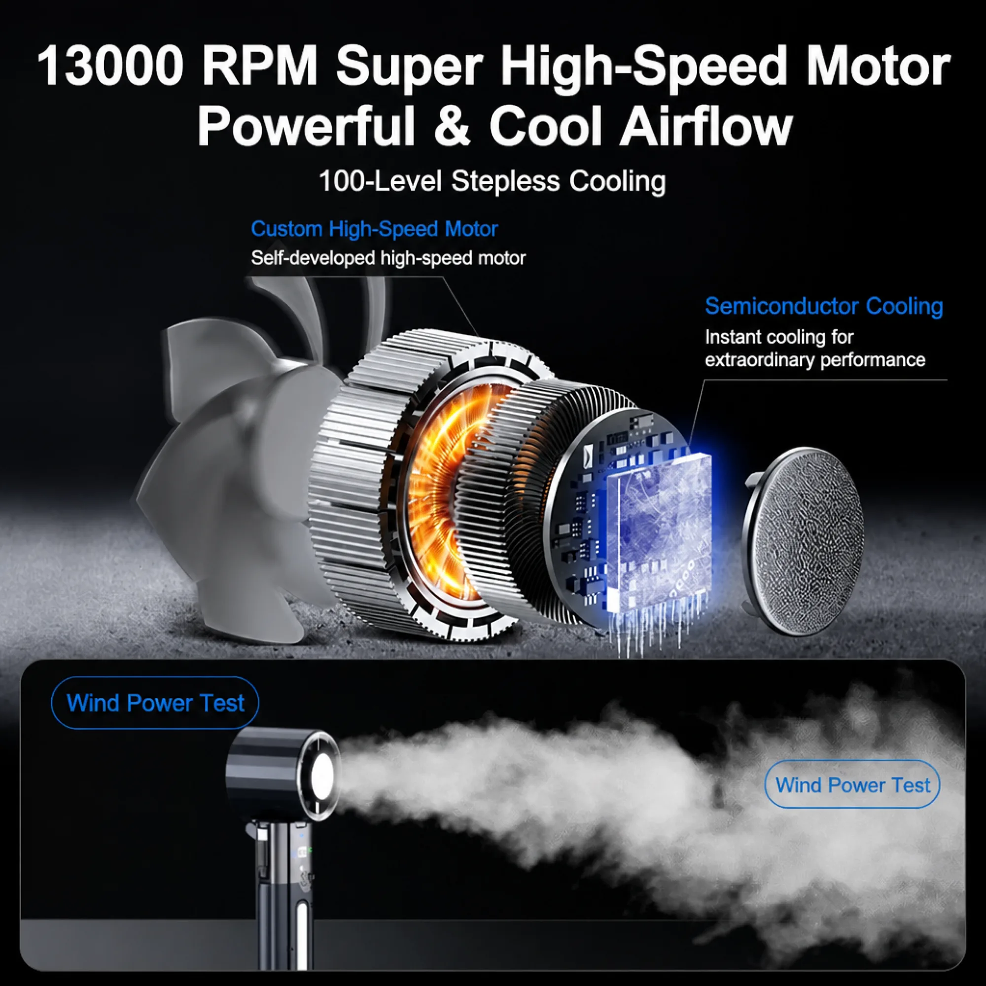 Mave MF120 Multi-function Handheld Fan with Neck, Handheld, Desktop, and Hanging Modes