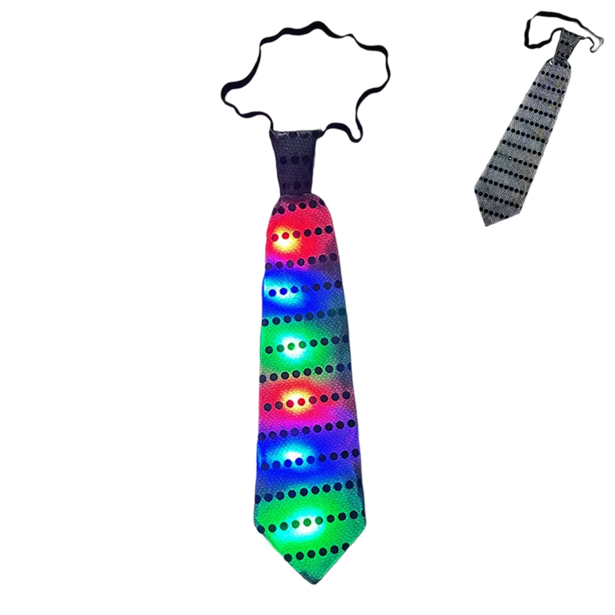 LED Flashing Sequin Necktie with Elastic Band thumbnail 10