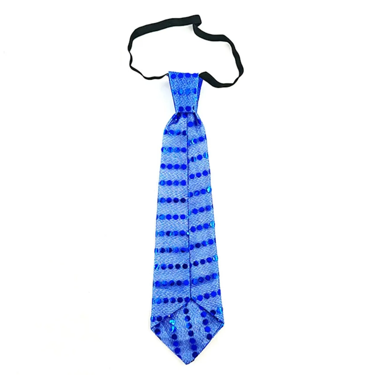 LED Flashing Sequin Necktie with Elastic Band