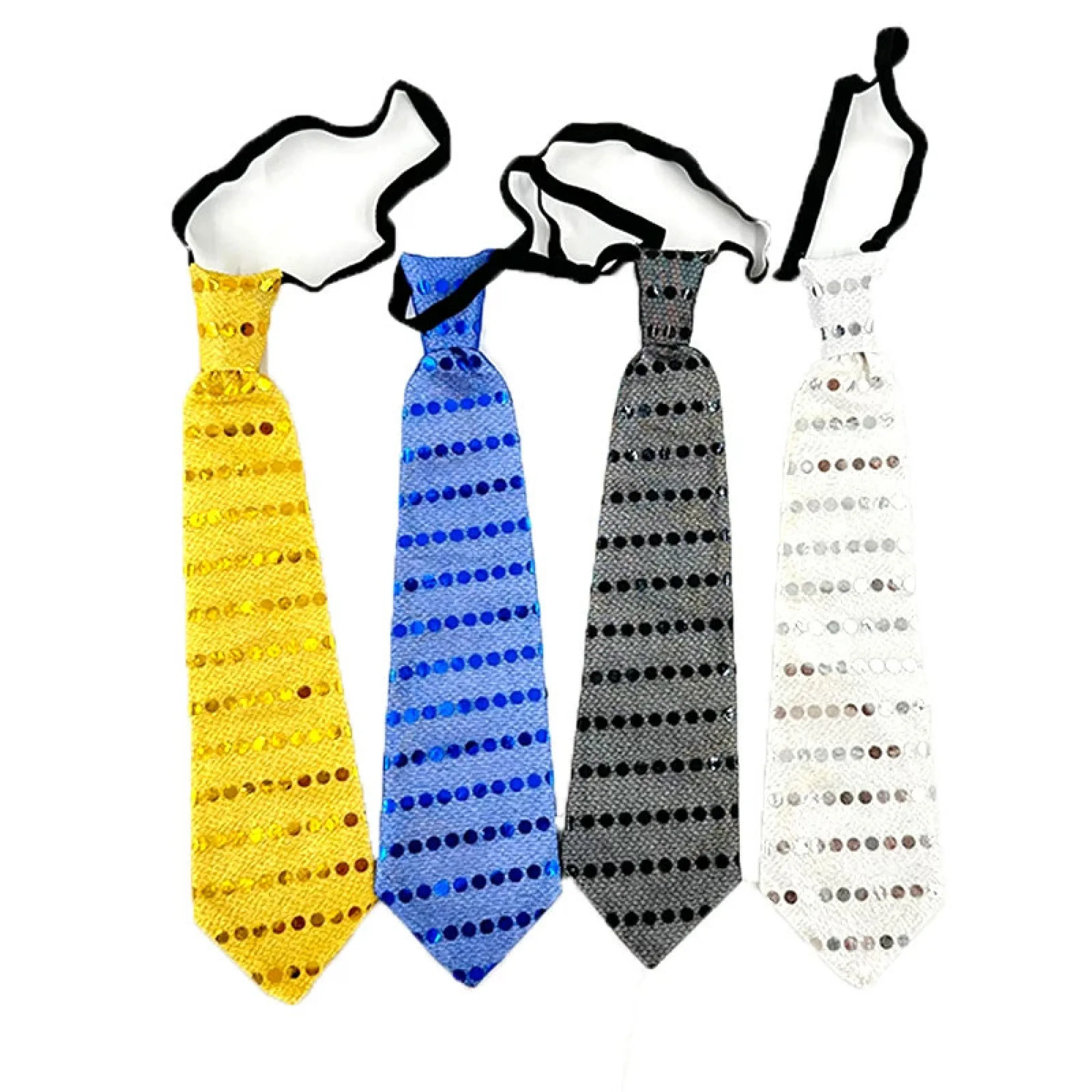 LED Flashing Sequin Necktie with Elastic Band thumbnail 3