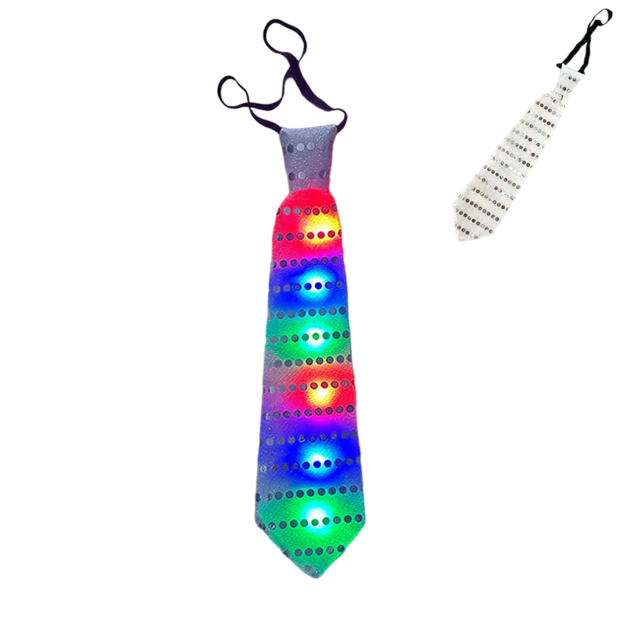 LED Flashing Sequin Necktie with Elastic Band thumbnail 9