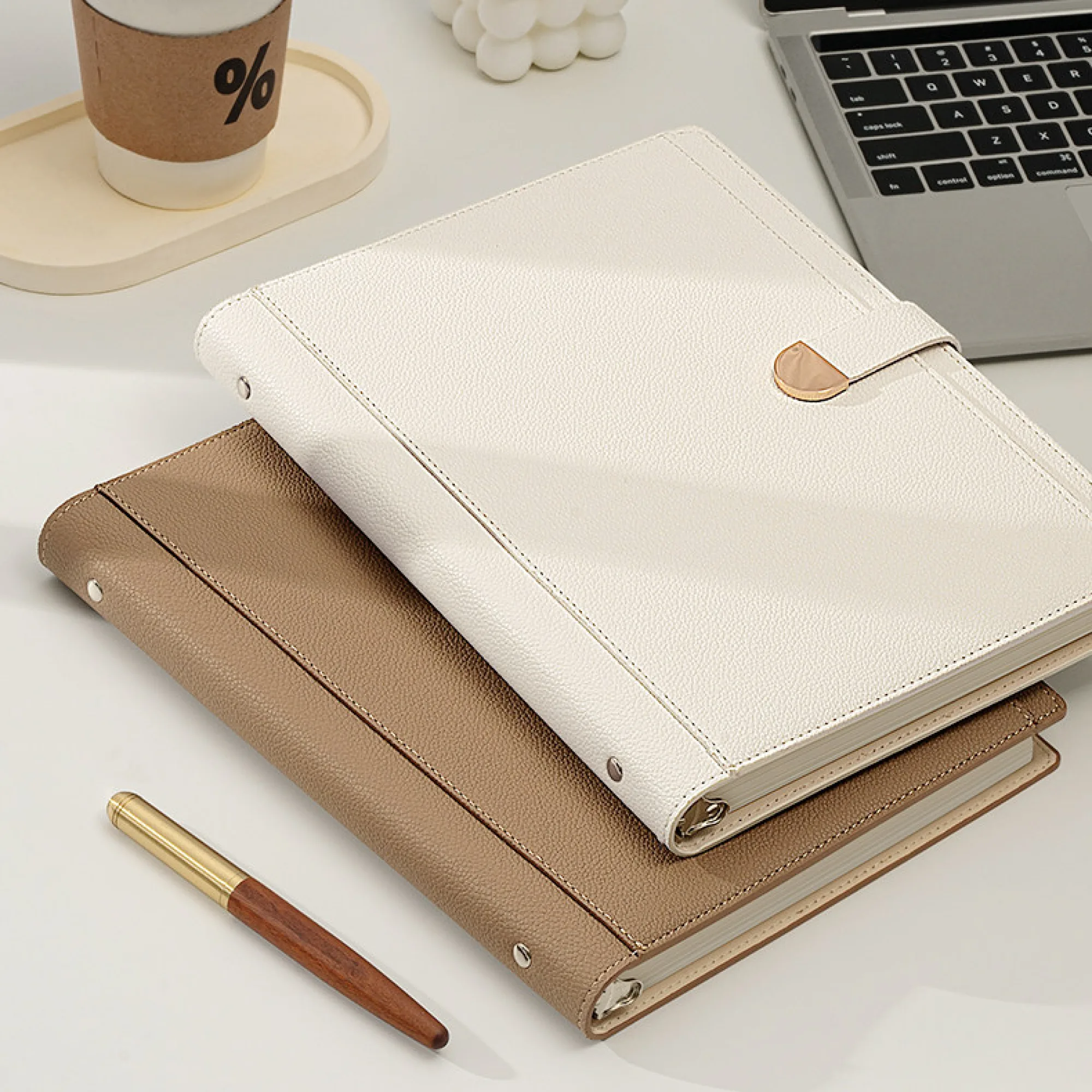 B5 Loose-Leaf Notebook with Lychee Grain Soft Leather Cover thumbnail 7