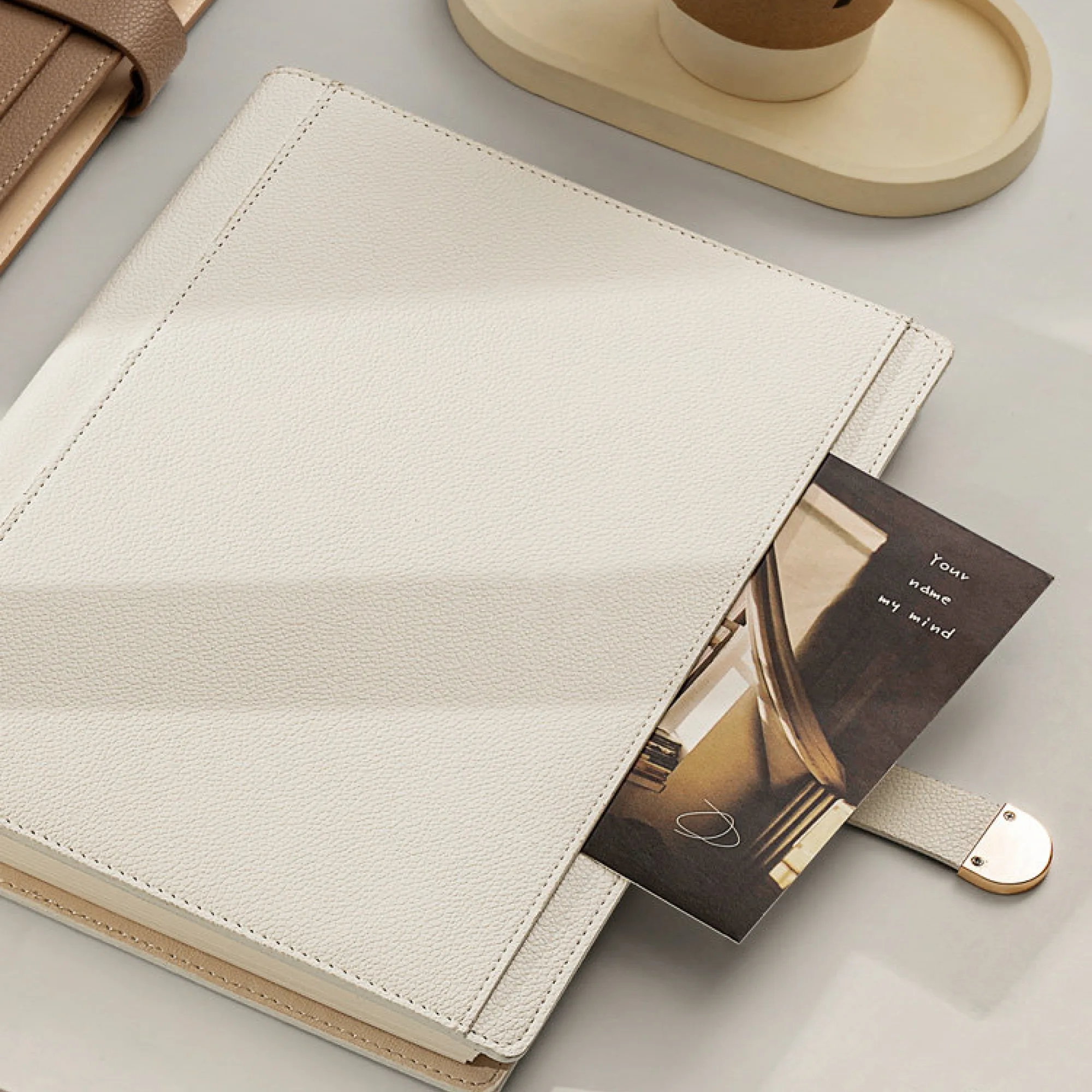 B5 Loose-Leaf Notebook with Lychee Grain Soft Leather Cover thumbnail 5
